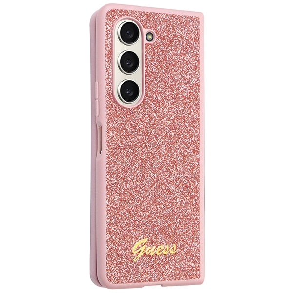 Guess Glitter Script case for Samsung Galaxy Z Fold 5 - pinkeng