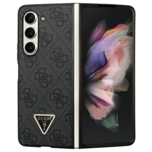 Guess Leather 4G Diamond Triangle case for Samsung Galaxy Z Fold 5 - blackeng