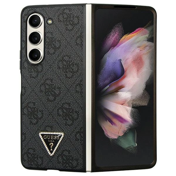 Guess Leather 4G Diamond Triangle case for Samsung Galaxy Z Fold 5 - blackeng
