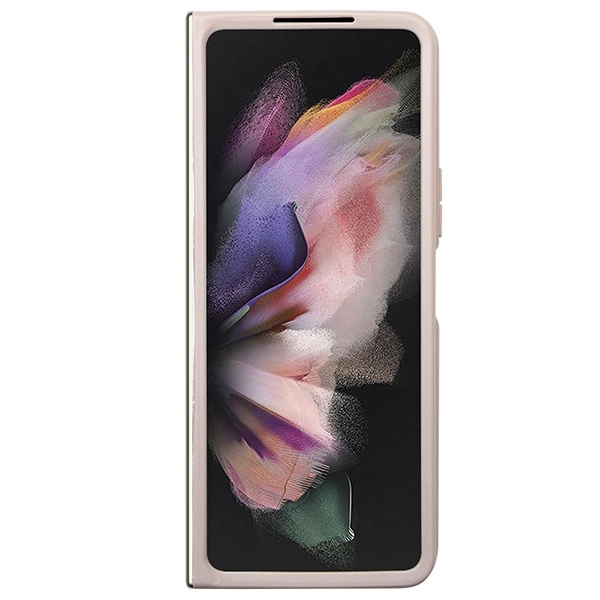 Guess GUHCZFD5P4TDPP F946 Z Fold5 case - pink Leather 4G Triangle Strasseng