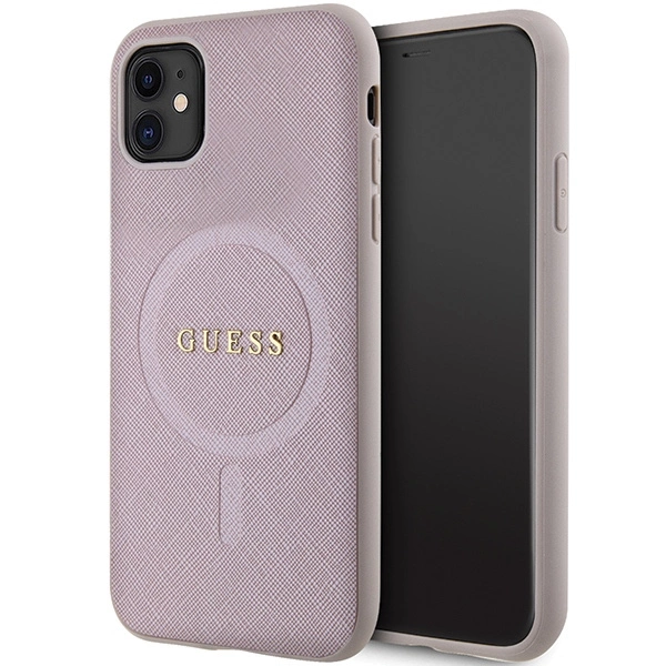 Guess GUHMN61PSAHMCP case for iPhone 11 / Xr - pink Saffiano MagSafeeng