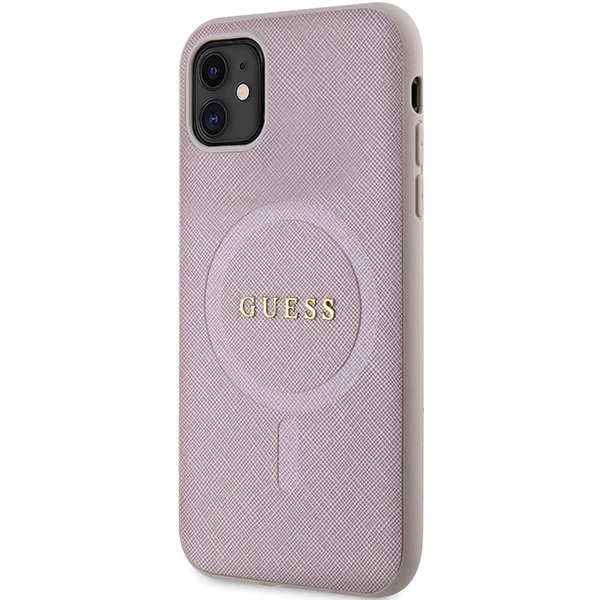 Guess GUHMN61PSAHMCP case for iPhone 11 / Xr - pink Saffiano MagSafeeng
