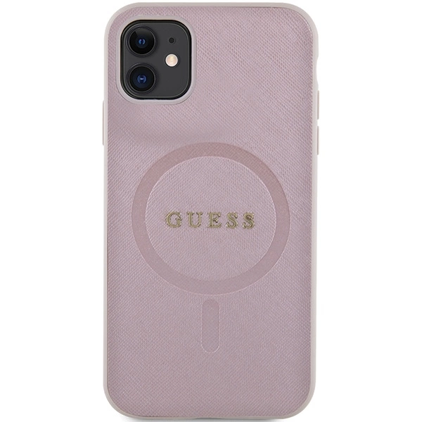 Guess GUHMN61PSAHMCP case for iPhone 11 / Xr - pink Saffiano MagSafeeng
