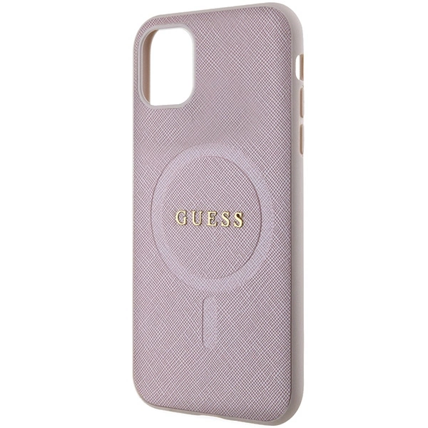 Guess GUHMN61PSAHMCP case for iPhone 11 / Xr - pink Saffiano MagSafeeng