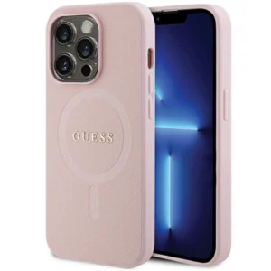 Guess GUHMP13XPSAHMCP case for iPhone 13 Pro Max - pink Saffiano MagSafeeng