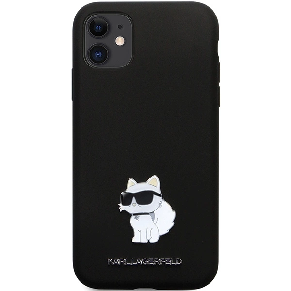 Karl Lagerfeld KLHCN61SMHCNPK case for iPhone 11 / Xr - black Silicone C Metal Pineng
