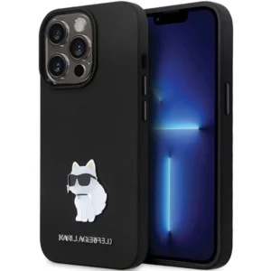Karl Lagerfeld KLHCP13LSMHCNPK case for iPhone 13 Pro / 13 - black Silicone C Metal Pineng