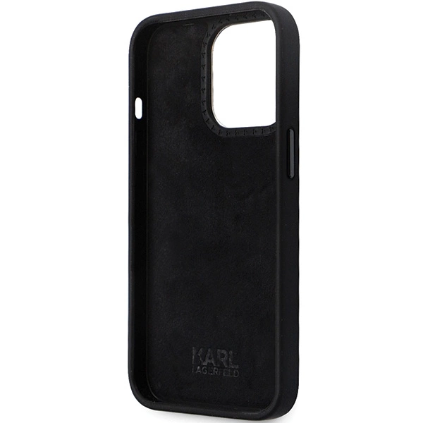 Karl Lagerfeld KLHCP13XSMHKNPK case for iPhone 13 Pro Max - black Silicone Ikonik Metal Pineng