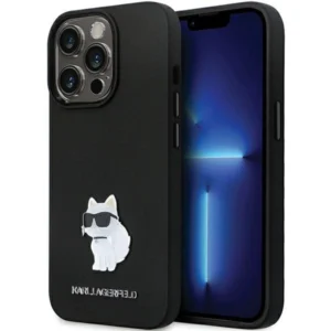 Karl Lagerfeld KLHCP14LSMHCNPK case for iPhone 14 Pro - black Silicone C Metal Pineng