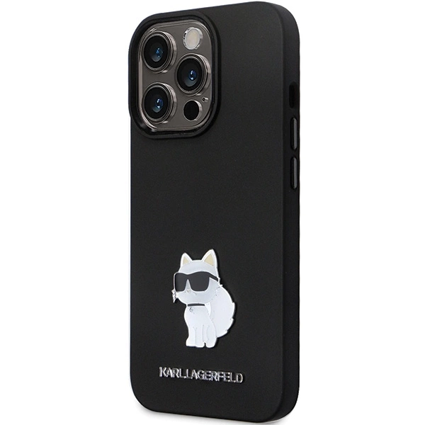 Karl Lagerfeld KLHCP14XSMHCNPK case for iPhone 14 Pro Max 6.7" - black Silicone C Metal Pineng