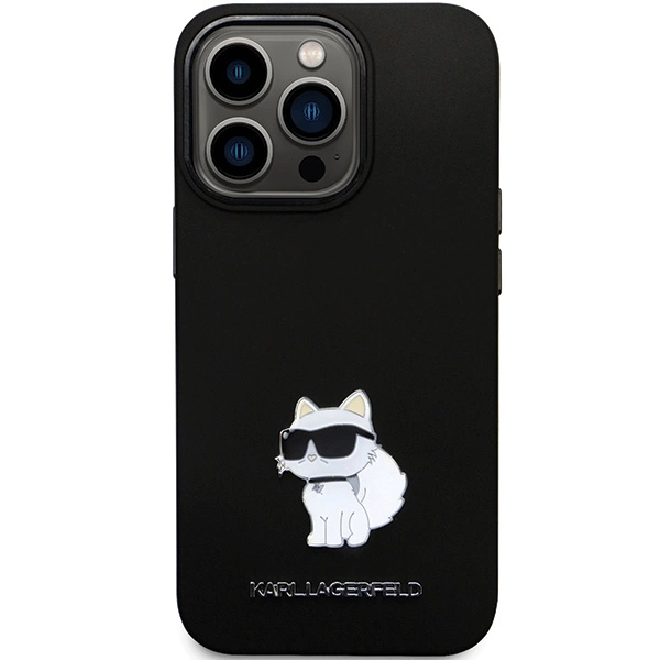 Karl Lagerfeld KLHCP14XSMHCNPK case for iPhone 14 Pro Max 6.7" - black Silicone C Metal Pineng
