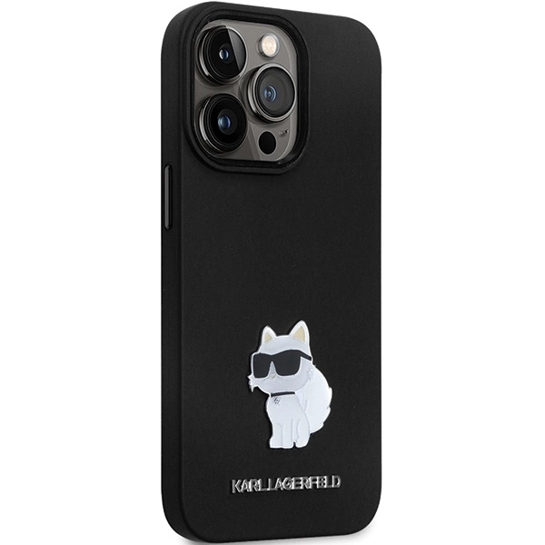 Karl Lagerfeld KLHCP14XSMHCNPK case for iPhone 14 Pro Max 6.7" - black Silicone C Metal Pineng