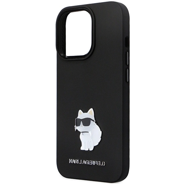 Karl Lagerfeld KLHCP14XSMHCNPK case for iPhone 14 Pro Max 6.7" - black Silicone C Metal Pineng