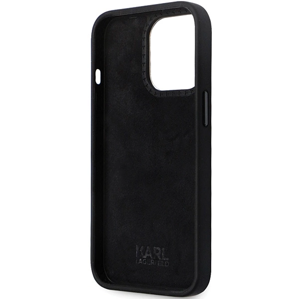 Karl Lagerfeld KLHCP14XSMHCNPK case for iPhone 14 Pro Max 6.7" - black Silicone C Metal Pineng
