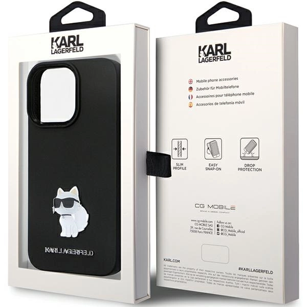 Karl Lagerfeld KLHCP14XSMHCNPK case for iPhone 14 Pro Max 6.7" - black Silicone C Metal Pineng