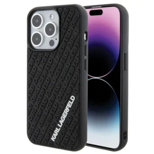 Karl Lagerfeld 3D Rubber Multi Logo case for iPhone 15 Pro - blackeng