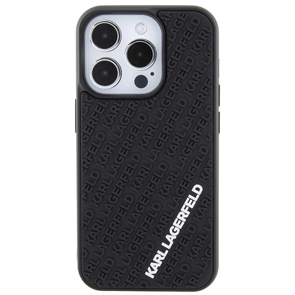 Karl Lagerfeld 3D Rubber Multi Logo case for iPhone 15 Pro - blackeng