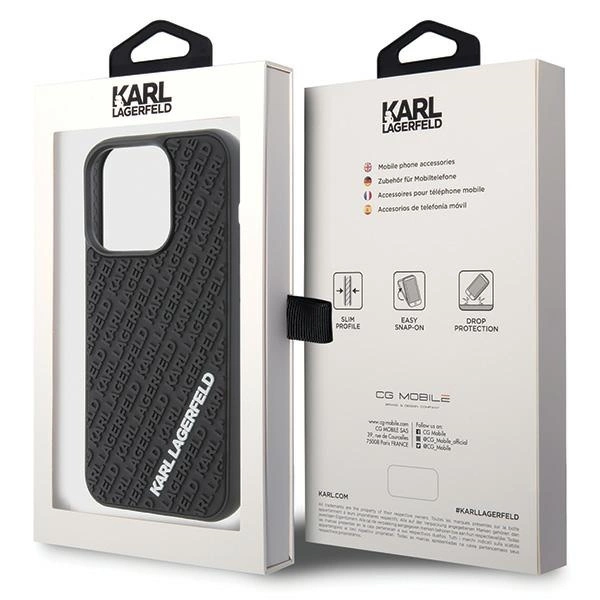 Karl Lagerfeld 3D Rubber Multi Logo case for iPhone 15 Pro - blackeng
