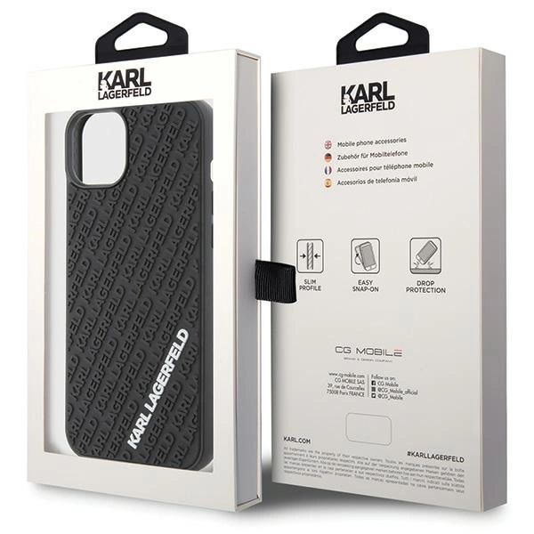 Karl Lagerfeld 3D Rubber Multi Logo case for iPhone 15 Plus - blackeng