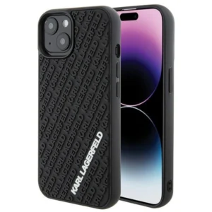 Karl Lagerfeld 3D Rubber Multi Logo case for iPhone 15 - blackeng