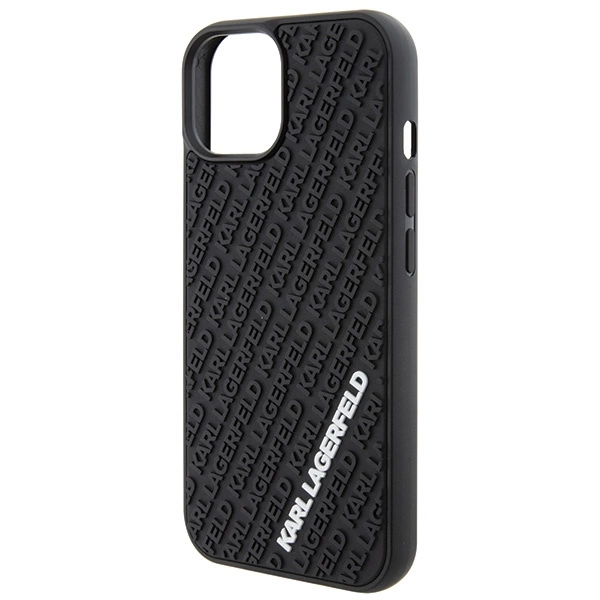Karl Lagerfeld 3D Rubber Multi Logo case for iPhone 15 - blackeng