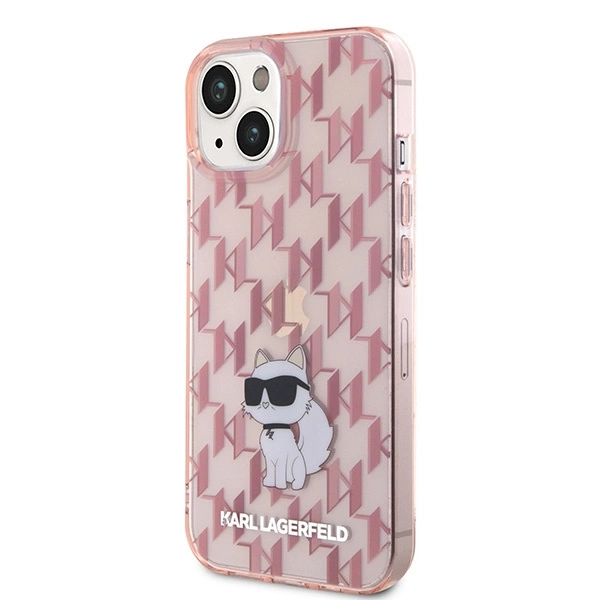 Karl Lagerfeld Monogram Choupette case for iPhone 15 - pinkeng