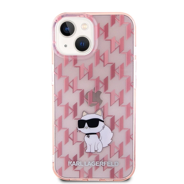 Karl Lagerfeld Monogram Choupette case for iPhone 15 - pinkeng