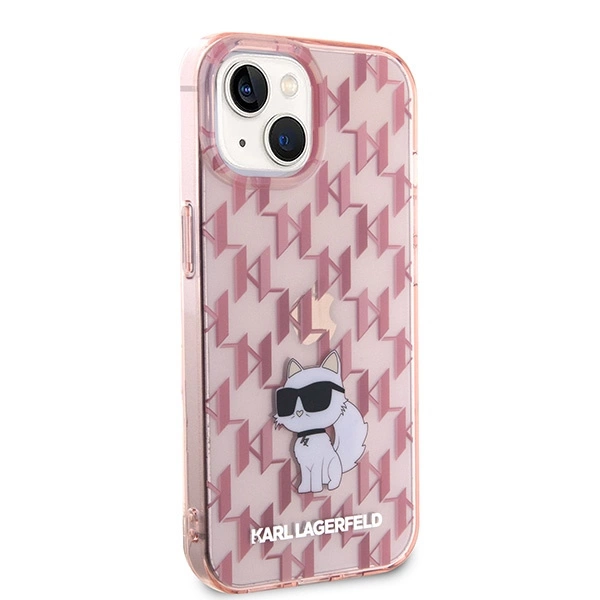 Karl Lagerfeld Monogram Choupette case for iPhone 15 - pinkeng