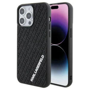 Karl Lagerfeld 3D Rubber Multi Logo case for iPhone 15 Pro Max - blackeng