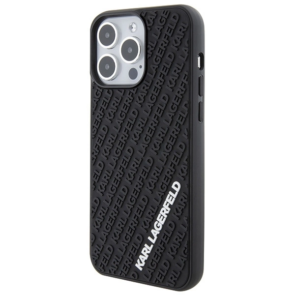 Karl Lagerfeld 3D Rubber Multi Logo case for iPhone 15 Pro Max - blackeng