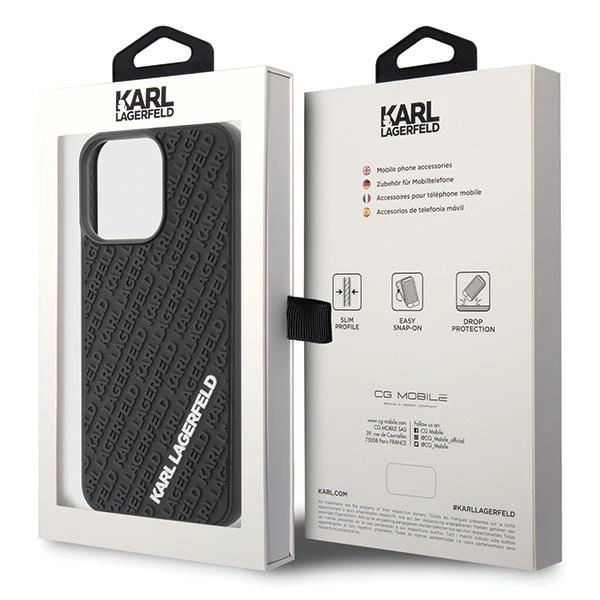 Karl Lagerfeld 3D Rubber Multi Logo case for iPhone 15 Pro Max - blackeng