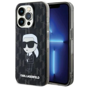 Karl Lagerfeld Monogram Ikonik Case for iPhone 15 Pro Max - Blackeng