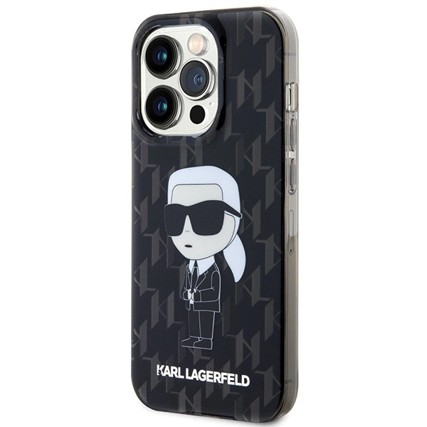 Karl Lagerfeld Monogram Ikonik Case for iPhone 15 Pro Max - Blackeng
