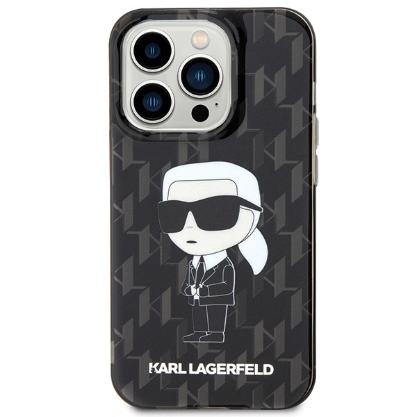 Karl Lagerfeld Monogram Ikonik Case for iPhone 15 Pro Max - Blackeng