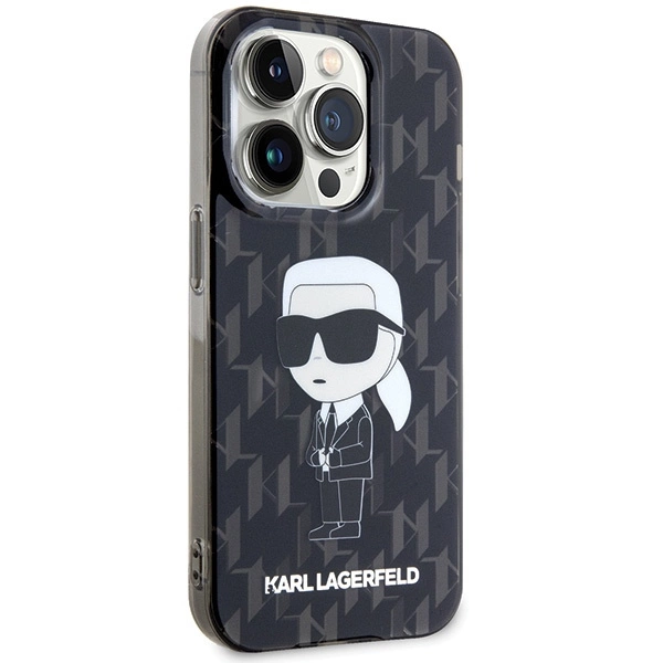 Karl Lagerfeld Monogram Ikonik Case for iPhone 15 Pro Max - Blackeng