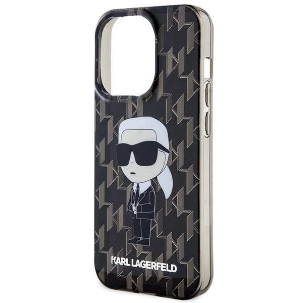 Karl Lagerfeld Monogram Ikonik Case for iPhone 15 Pro Max - Blackeng