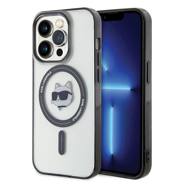 Karl Lagerfeld IML Choupette's Head MagSafe case for iPhone 15 Pro - transparenteng