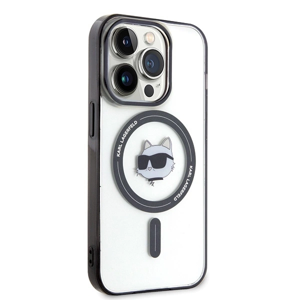 Karl Lagerfeld IML Choupette's Head MagSafe case for iPhone 15 Pro - transparenteng