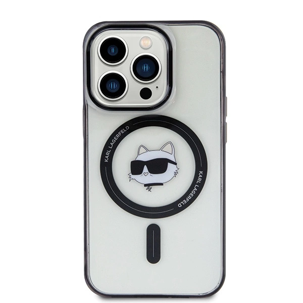 Karl Lagerfeld IML Choupette's Head MagSafe case for iPhone 15 Pro - transparenteng