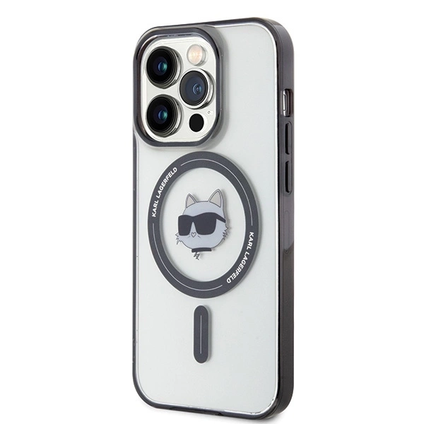 Karl Lagerfeld IML Choupette's Head MagSafe case for iPhone 15 Pro - transparenteng