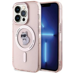 Karl Lagerfeld IML Choupette MagSafe case for iPhone 15 Pro - pinkeng