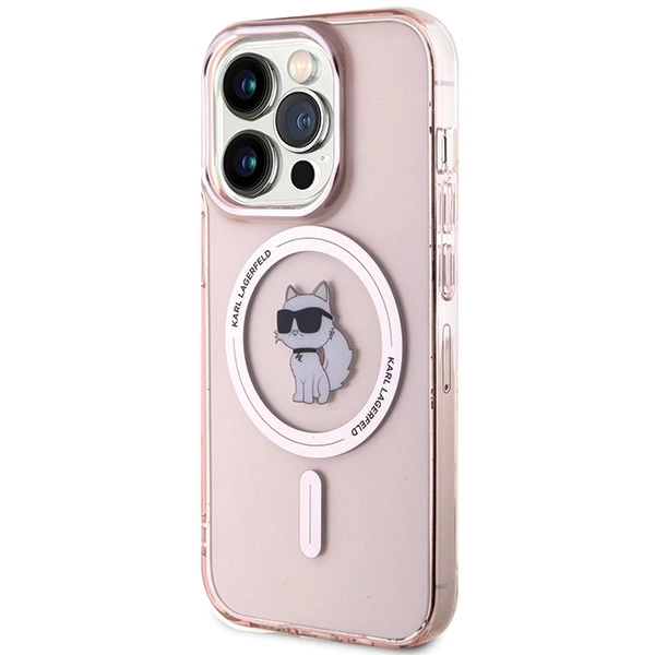 Karl Lagerfeld IML Choupette MagSafe case for iPhone 15 Pro - pinkeng