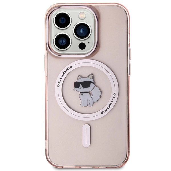 Karl Lagerfeld IML Choupette MagSafe case for iPhone 15 Pro - pinkeng