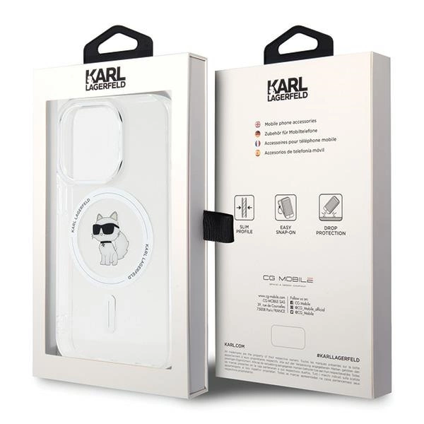 Karl Lagerfeld IML Choupette MagSafe case for iPhone 15 Pro - transparenteng
