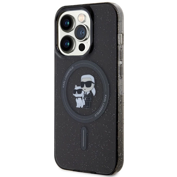 Karl Lagerfeld Karl&Choupette Glitter MagSafe case for iPhone 15 Pro - blackeng