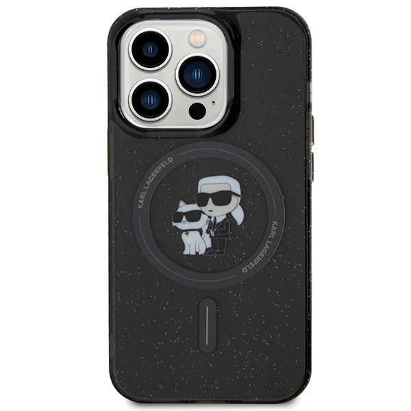 Karl Lagerfeld Karl&Choupette Glitter MagSafe case for iPhone 15 Pro - blackeng