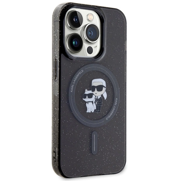 Karl Lagerfeld Karl&Choupette Glitter MagSafe case for iPhone 15 Pro - blackeng