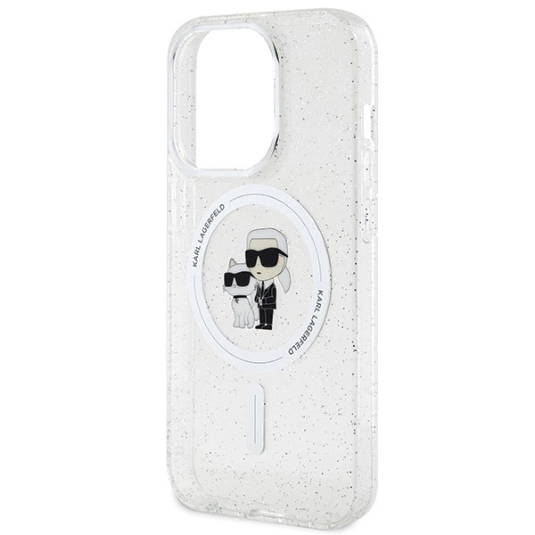 Karl Lagerfeld Karl&Choupette Glitter MagSafe case for iPhone 15 Pro - transparenteng