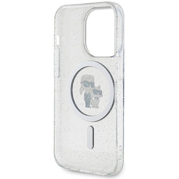 Karl Lagerfeld Karl&Choupette Glitter MagSafe case for iPhone 15 Pro - transparenteng