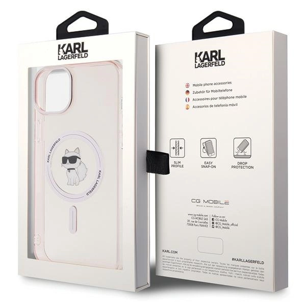 Karl Lagerfeld IML Choupette MagSafe case for iPhone 15 Plus - pinkeng